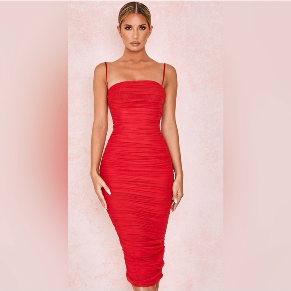 House of CB Striking Red Midi Dress